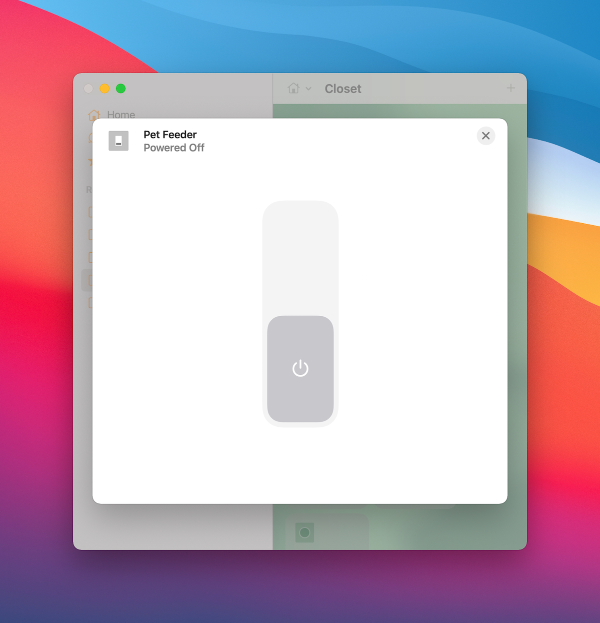 Screenshots of the Home app with the new switch